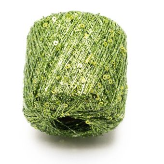 Pelote de fil à tricoter Pluie d'étoiles vert - Plassard