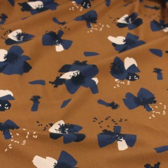 Maille jersey coton bio Anémona camel - Églantine et Zoé