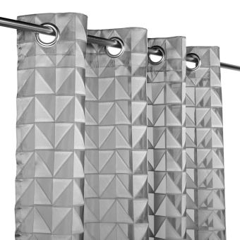 Rideau voilage à triangles gris satiné 