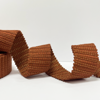 Sangle crochet fil lurex doré terracota 30mm