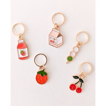 Lot de 5 anneaux marqueurs de maille Gourmandises - Hello Kim