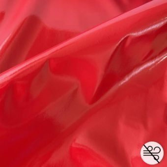 Toile simili vinyle polyurethane brillant rouge