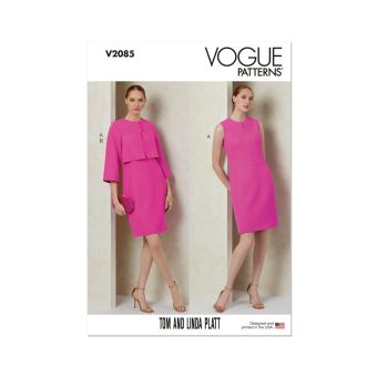 Patron Vogue V2085P5 robe et boléro femme 40-48