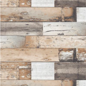Toile cirée Wood Wall roulée et sans plis