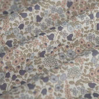 Tissu popeline de coton mini floral bleu