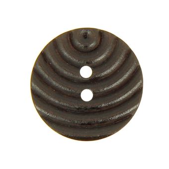 Bouton noir gravé courbe 25mm 2 trous (4 pièces)
