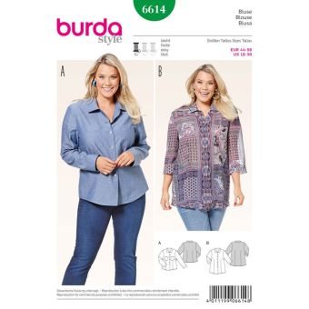 Patron Burda 6614 Chemisier du 44 au 56