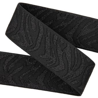 Élastique zébra lurex noir 40mm