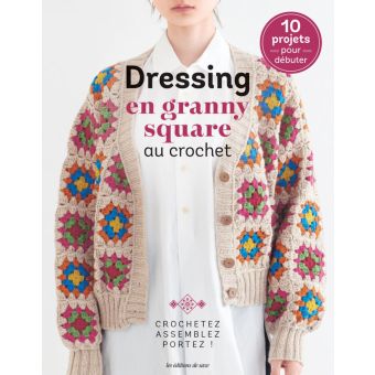 Livre dressing en granny square au crochet