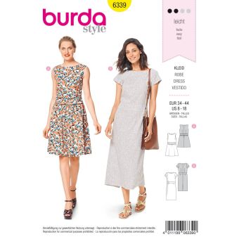 Patron Burda 6339 - Robe pour femmes du 36 au 46