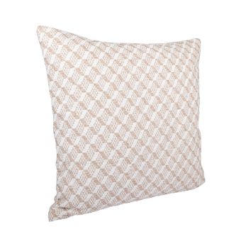 Housse de coussin géométrique doux écru 40x40cm