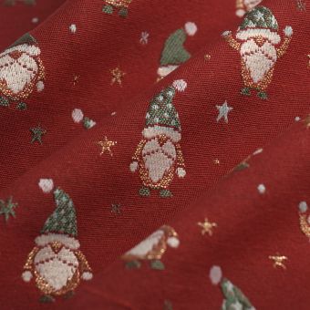 Tissu jacquard de Noël Perlin rouge 