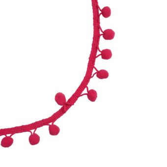 Galon pompons fuchsia 1 cm