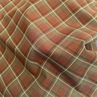 Tissu Tartan Écossais Marron Kaki