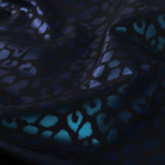 Tissu imperméable envers polaire imprimé léopard noir