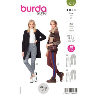 Patron burda 6070 - pantalon jambes serrées avec nervure surpiquée
