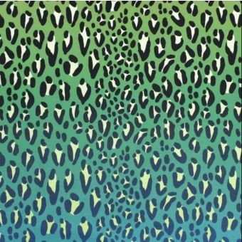 Tissu lycra et polyester recyclé maillot bain et sport léopard vert dégradé - Albstoffe
