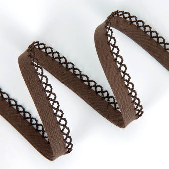 Biais picot marron 12mm