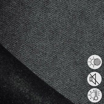 Tissu uni thermique obscurcissant envers polaire anthracite - 280 cm