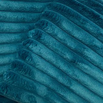 Tissu velours très large côte uni bleu canard