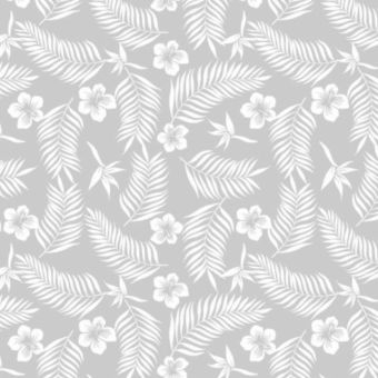 Nappe transparente imprimée TROPIC blanc