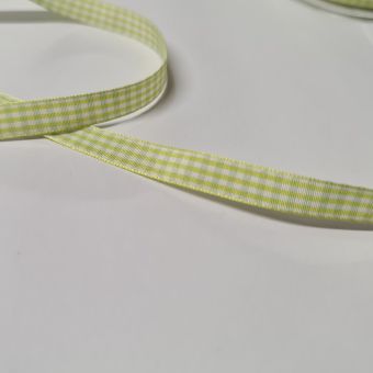 Ruban vichy 10 mm vert anis