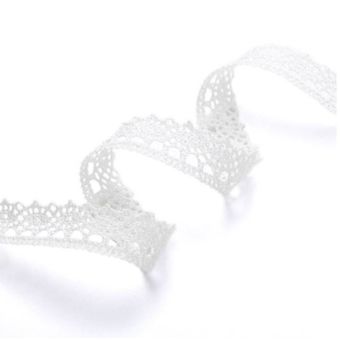 Ruban dentelle 12 mm blanc