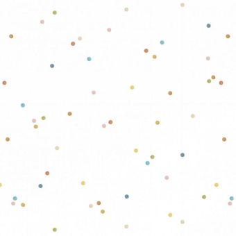 Tissu Double Gaze Petits Pois Couleurs, coupon 1m x laize (145cm)