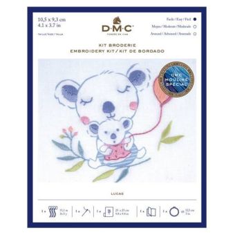 Kit broderie Lucas le koala avec tambour DMC