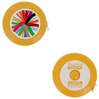 Centimètre enrouleur jaune