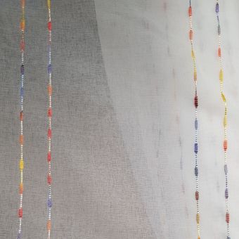 Tissu voile bordé pointillés multicolore - Non plombé