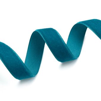 Ruban velours - bleu canard 9 mm