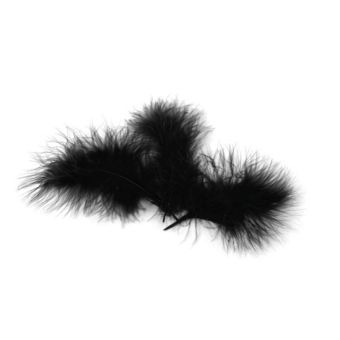Graine Créative - Plumes marabout noires 10 plumes 18cm
