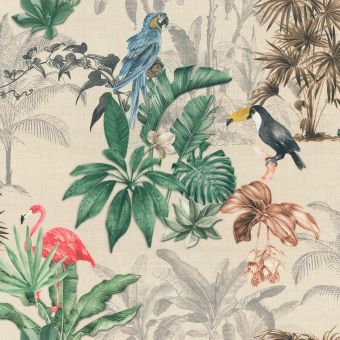 Toile outdoor imprimé palmtrees amazone vert foret 140