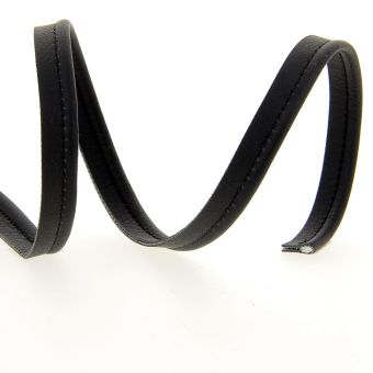 Passepoil simili cuir noir 10 mm