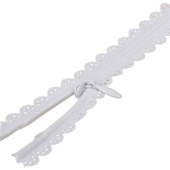 Fermeture dentelle non séparable ajustable - blanc
