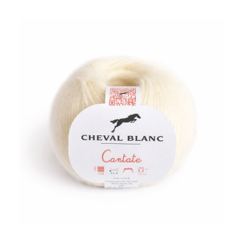 Pelote à tricoter laine et mohair CANTATE - Cheval blanc