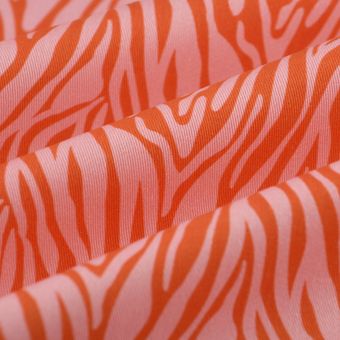 Tissu sergé zèbre rose rouge