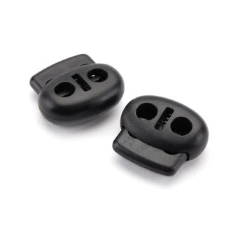 Arrêt cordon ovale 2 trous plastique