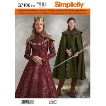Patron Simplicity S8768.R5 - Déguisement Cosplay Femmes 42 - 50