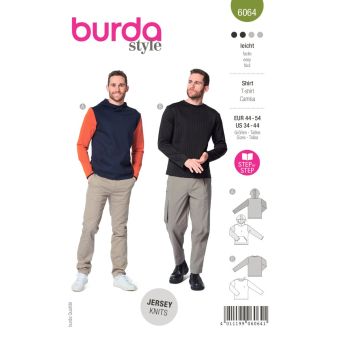 Patron Burda 6064 - sweat-shirt classique avec capuche ou bordure d'encolure