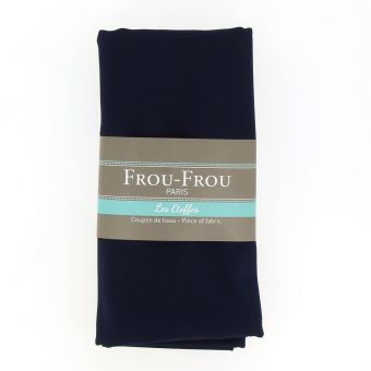 Grand coupon tissu uni 150x60cm crêpe bleu marine