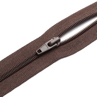 Fermeture spirale avec curseur n°5 - Au mètre Marron