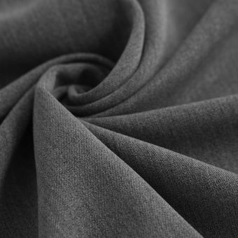 Tissu gabardine polyviscose élasthanne uni gris chiné