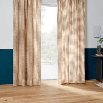 Rideau à passe-tringle en coton vichy - 140 x 260 cm