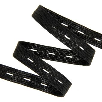 Élastique boutonnière 12 mm noir