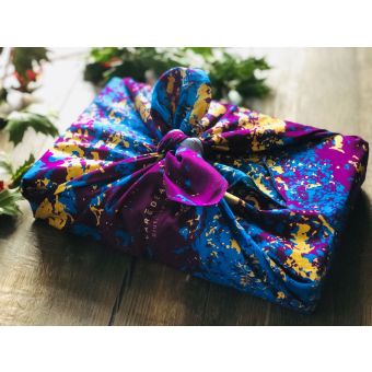 Emballage Réutilisable Furoshiki Satin Luxe Coton M : Flirt Automnal