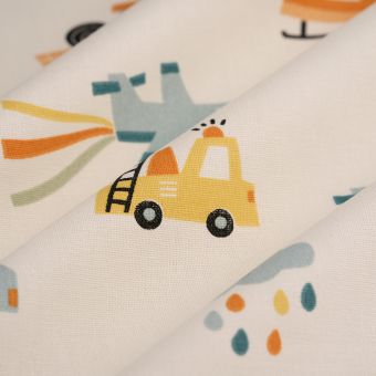 Tissu bachette vroum vroum multicolore