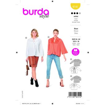 Patron Burda 6141 blouse chemisier du 34 au 44