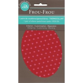 1 paire de coude/genou thermocollant petites étoiles rouge 8.8x12.1cm